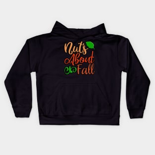 Nuts About Fall, colorful autumn, fall seasonal design Kids Hoodie